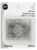 Dritz 49 81255 Silk Pins with a Nickel Plating - 200 Pack
