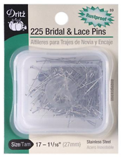 Bridal & Lace Pins Size 17, 225 Pieces, 1-1/16 Inch