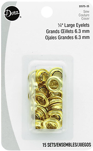 Eyelet Refills 1/4 Inch Brass 15 Count Package