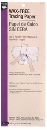 Single-faced Wax Free Tracing Paper 6" X 19" Assorted Colors 5 Pieces