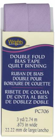 Wrights Double Fold Quilt Binding 7/8" Lavender 3 Yards