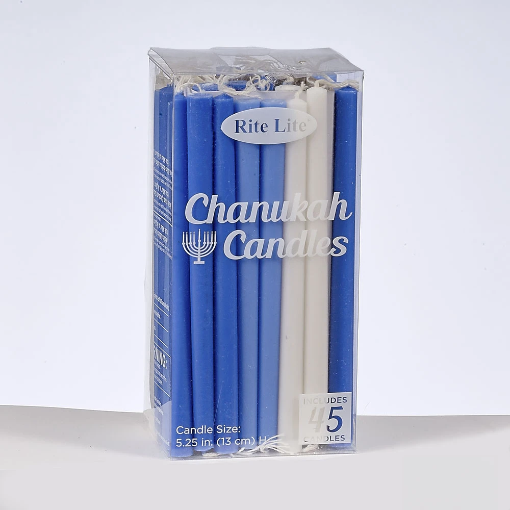 Rite Lite C-10-bwn2 Deluxe Blue And White Hanukkah Candles Set Of 45