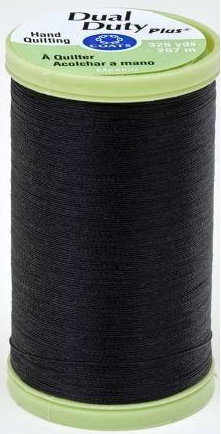 Dual Duty Plus Hand Quilting Thread 325 Yards - Black Color