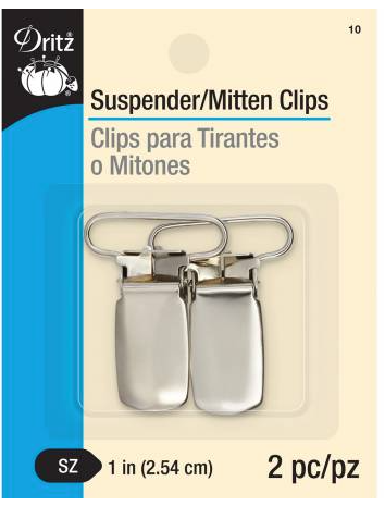 Nickel Mitten And Suspender Clips 1 Inch - 2 Pack