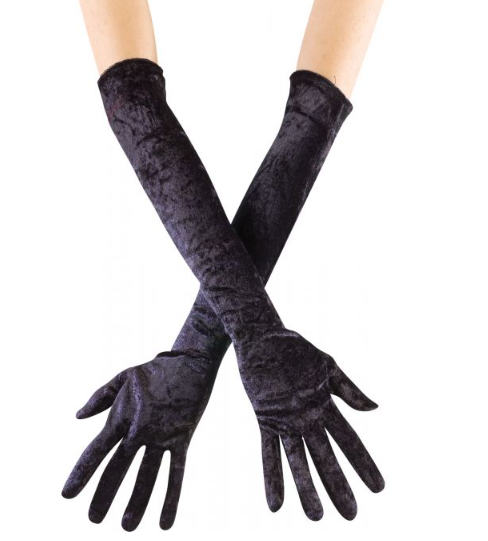 Long Black Velvet Gloves For Adults - Elegant Costume Accessory