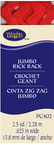 Jumbo Rick Rack Trim 5/8 Inch 2.5 Yards - Orange