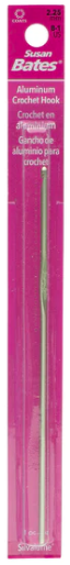 Silvalume Aluminum Crochet Hook 5.5-inch Size B 2.25mm Silver Green