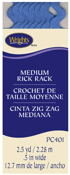 Medium Rick Rack Trim 1/2 Inch X 2.5 Yards In Delft Color