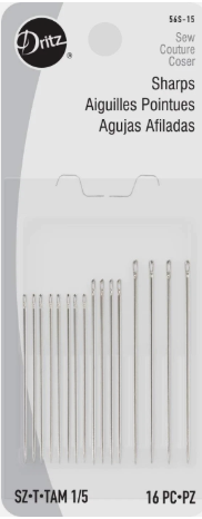 Sharps Hand Needles Size 1/5 - 16 Pieces For Precision Sewing