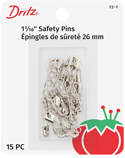 Nickel-plated Steel Safety Pins Size 1 - 15 Pieces