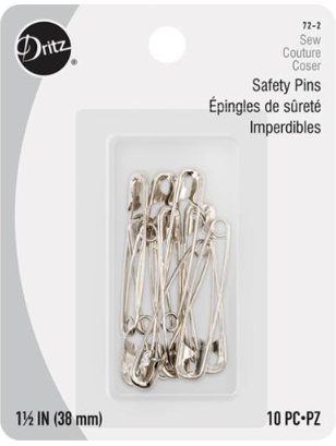 Nickel-plated Safety Pins Size 2 - 10 Pieces For Sewing And Crafting