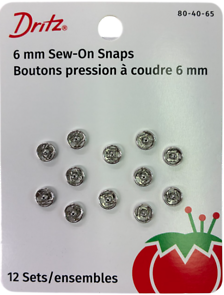 Dritz 91515 Nickel Sew-On Snaps-Size 4-0 12-Pkg