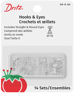 Hooks & Eyes Size 0 Nickel - 14 Count Package