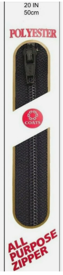 20-inch All-purpose Plastic Zipper In Black