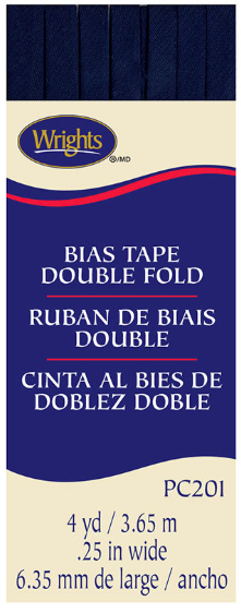 Double Fold Bias Tape 1/4 Inch 4 Yards Navy - Versatile Sewing Essential