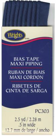 Bias Tape Maxi Piping 1/2 Inch 2.5 Yards Navy
