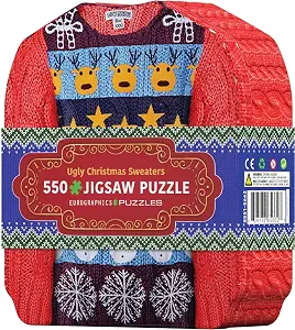 550‑Piece Ugly Christmas Sweater Puzzle Tin – Multicolor Collectible by Eurographics