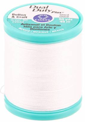 Dual Duty Plus Button & Carpet Thread 50 Yards-White