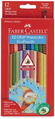 Grip Watercolor Ecopencils Set Of 12 With Triangular Design