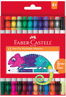 12 Duo Tip washable markers by Faber-Castell