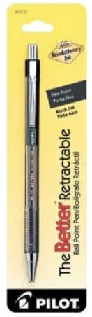 The Better Retractable Ballpoint Pen, Fine Point, Black Ink, Model 30010