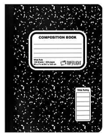 Sewn Marble Composition Book, Black/white, College Rule, 100 Sheets, 9.75 X 7.5 Inches