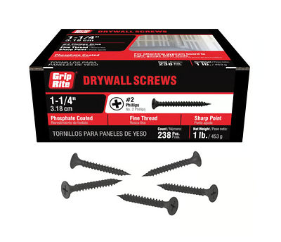 Grip-Rite #6 X 1-1/4" Phillips Fine Drywall Screws 1lb 258pk