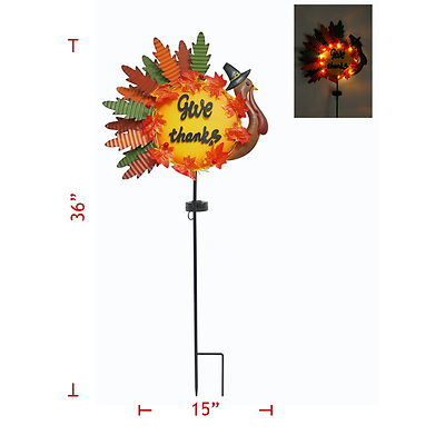 Metal Round Turkey on Pole