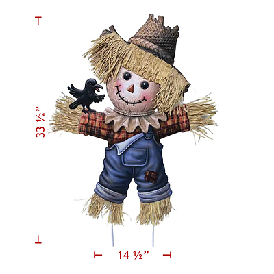 Metal Scarecrown w/Pumpkin