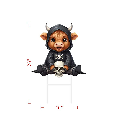 metal halloween cow 318-06230