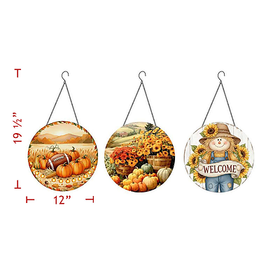 Metal Round Welcome Fall