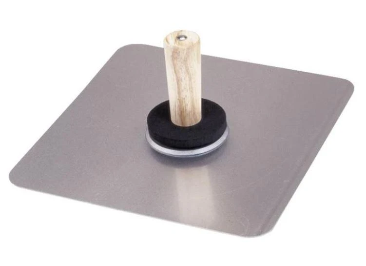 10 X 10 Inch Aluminum Plaster Hawk With Wood Handle And Sponge Callus Preventer - Model 16950-10
