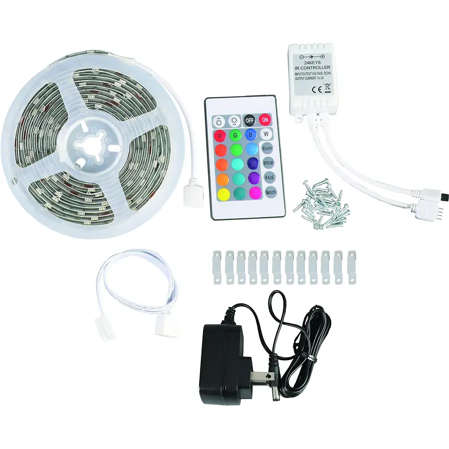 10' Rgb Plug-in Led Tape Light For Indoor Lighting