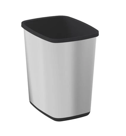 Curver Metro 6.6‑Litre Open‑Top Vanity Waste Bin – Stainless‑Steel Look Resin