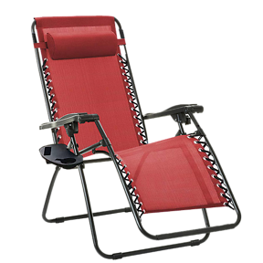Backyard Expressions Zero Gravity Chair w/ Pillow and Cupholder