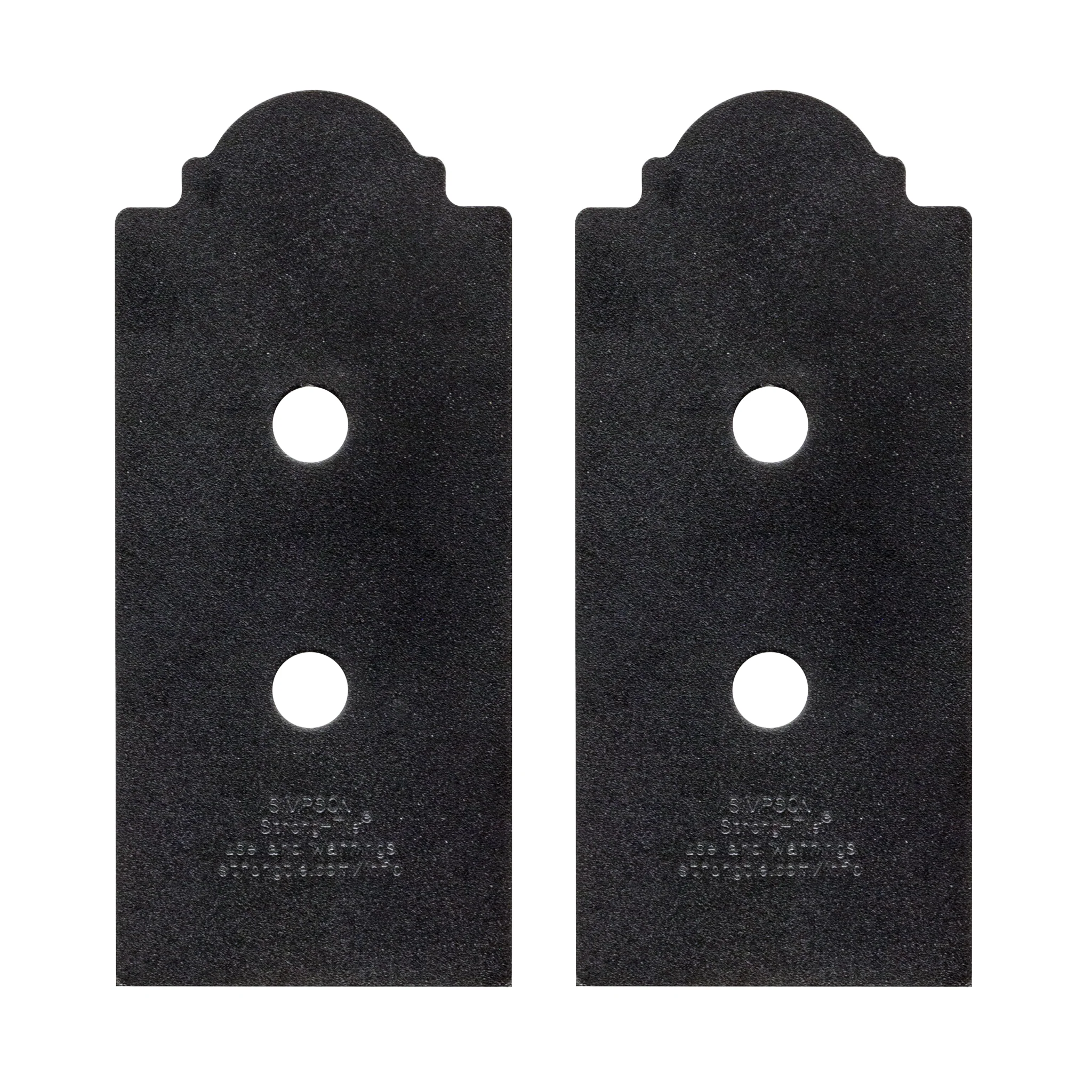 Simpson Strong-Tie Outdoor Accents Mission Collection ZMAX Black Post Base Side Plate for 4x Lumber (2-Pack)