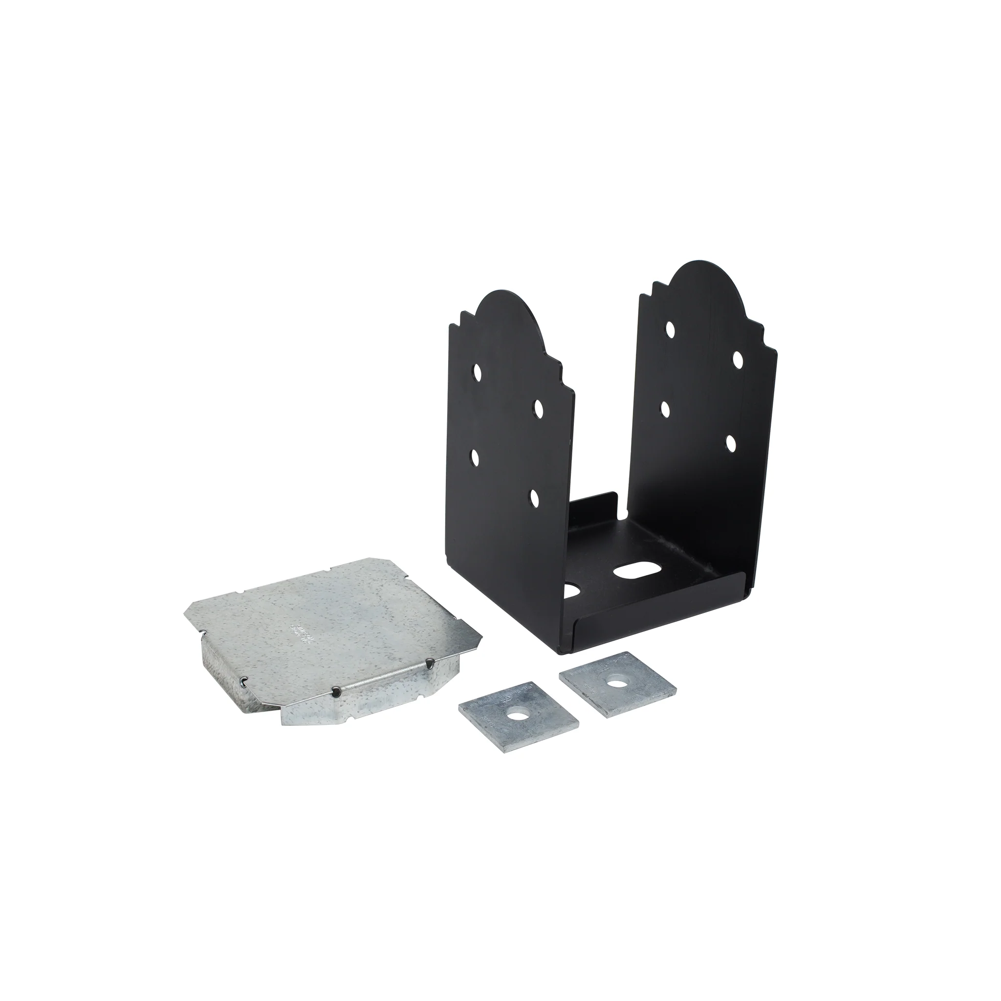 Outdoor Accents 8 In. X 8 In. Z-max Galvanized Steel Black Powder-coat Post Base