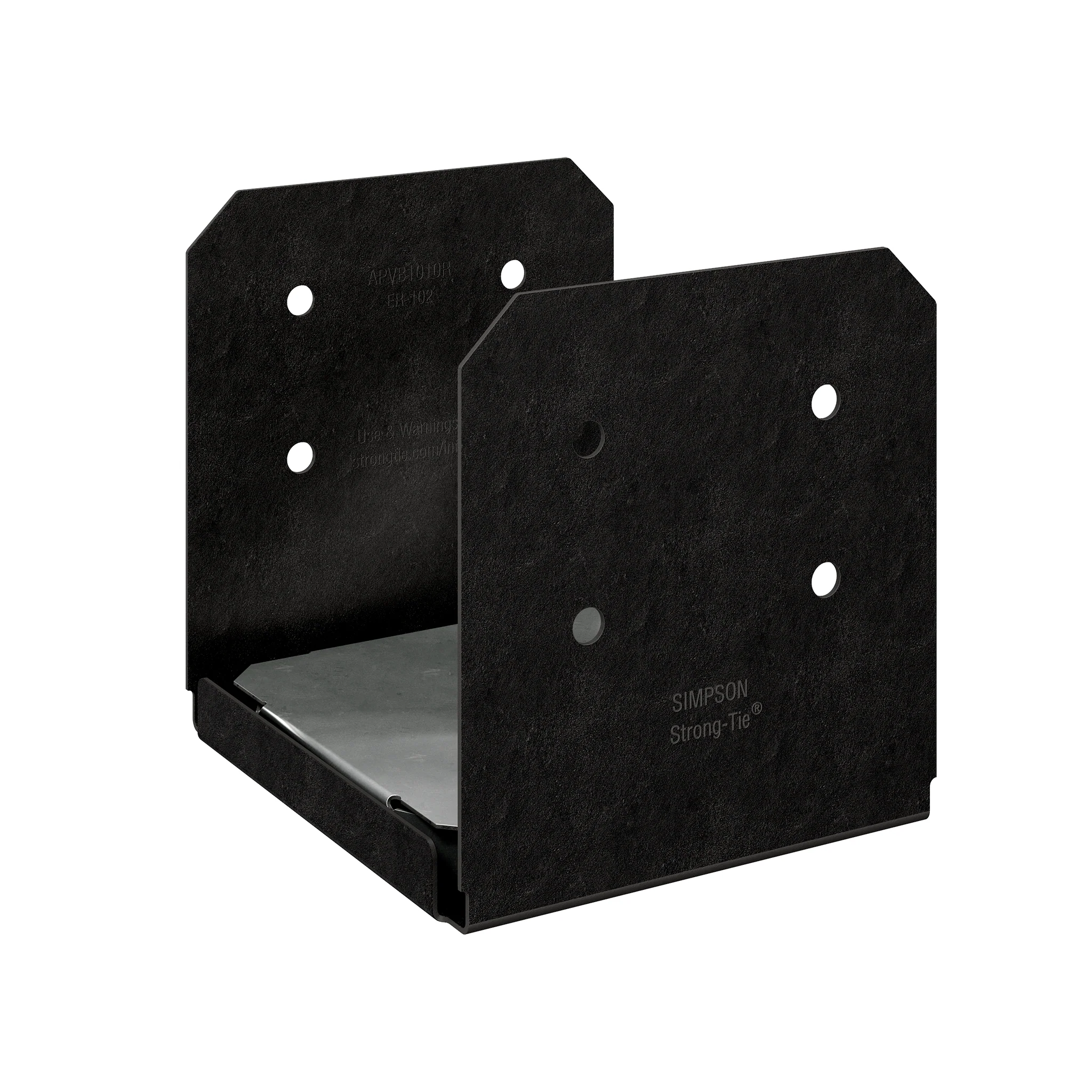Simpson Strong-Tie Outdoor Accents Avant Collection ZMAX, Black Powder-Coated Post Base for 10x10 Rough
