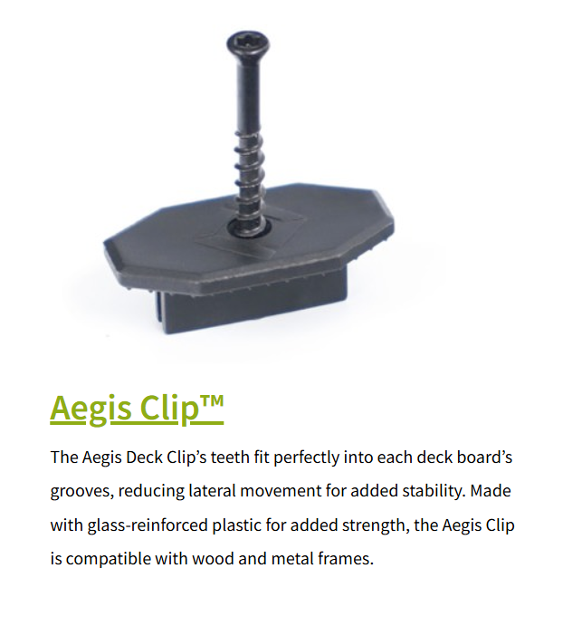 Aegis 50 sq ft Deck Clip – Glass‑Reinforced Plastic Fastener for Wood & Metal Decking