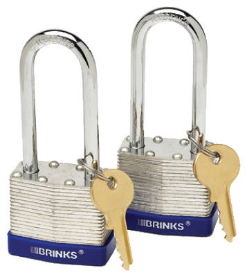 2-Pack Keyed-Alike Laminated Steel Padlock with Long Shackle