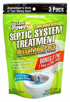 Instant Power Concentrated Septic Tank Treatment Dissolving Pacs (3-Pack)