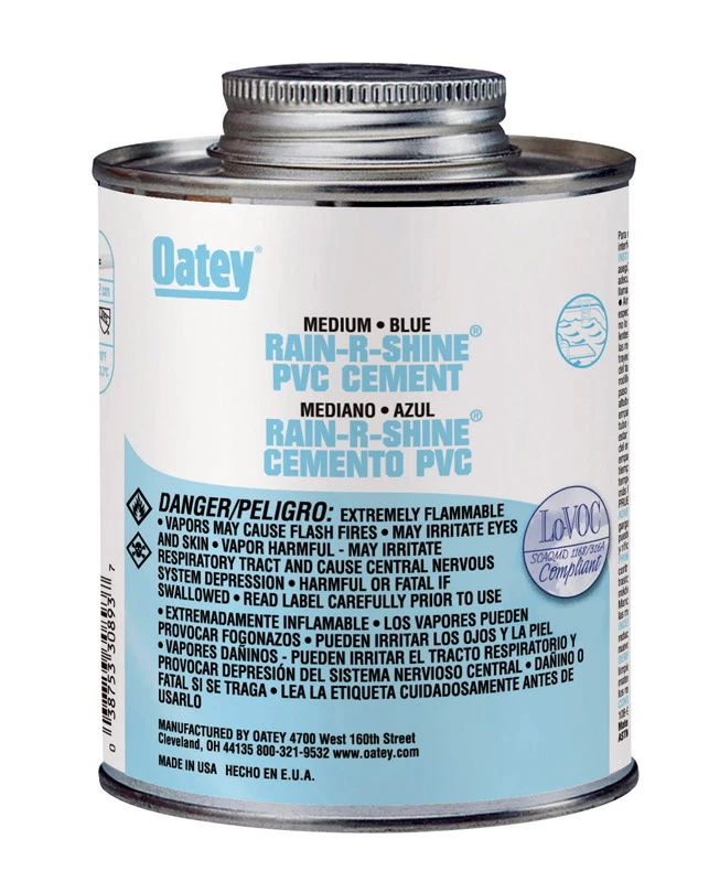 Oatey Rain-R-Shine Blue Cement For PVC 32 oz.