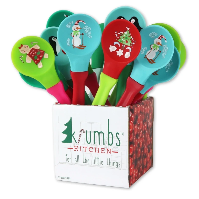 Krumbs Kitchen Christmas Theme Multicolored ABS/Silicone Spoons