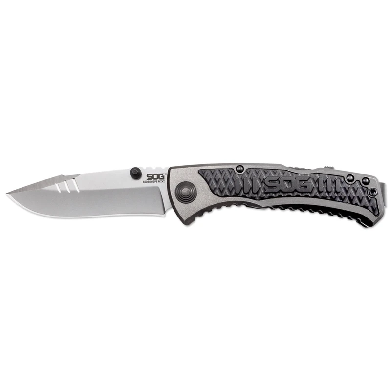 SOG SideSwipe Gray 7CR18MOV Steel 6.85 in. Folding Knife