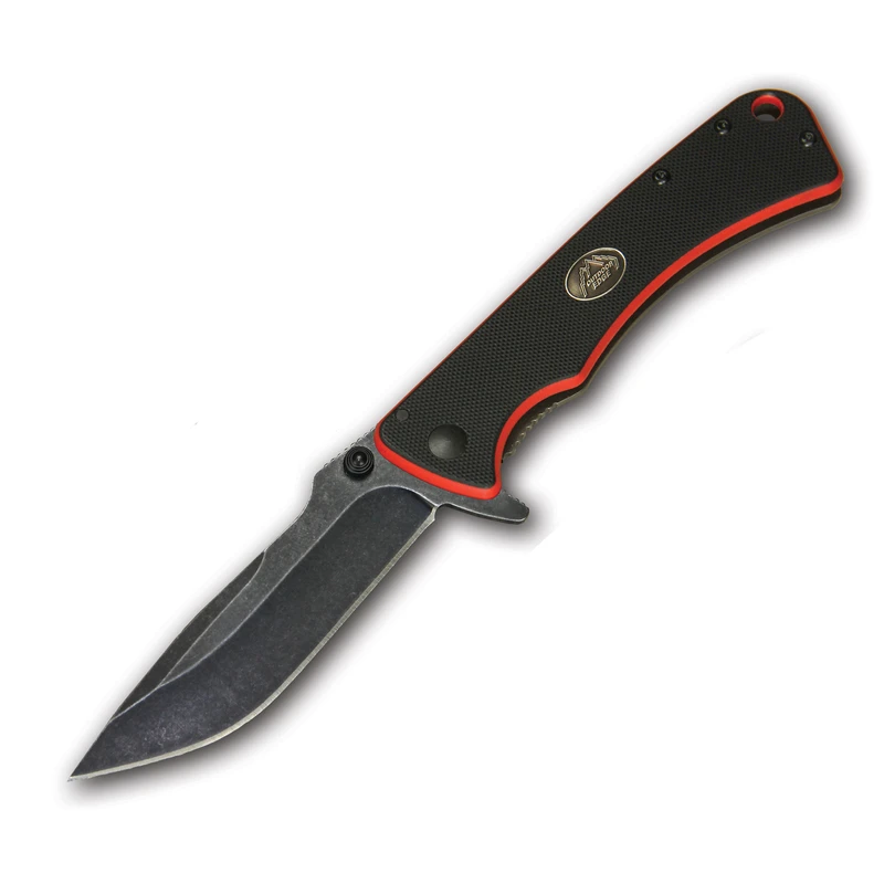 Outdoor Edge Divide Black/Red 8CR13MOV Steel 8.25 in. Folding Knife