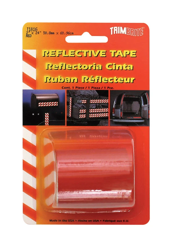 Trim Brite 24 in. W x 2 in. L Red Reflective Tape 1 pk