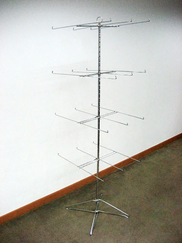Dyno 71-1/2 in. H x 18-3/4 in. W x 27-1/2 in. L Silver 4-Tier Revolving Display Rack Steel