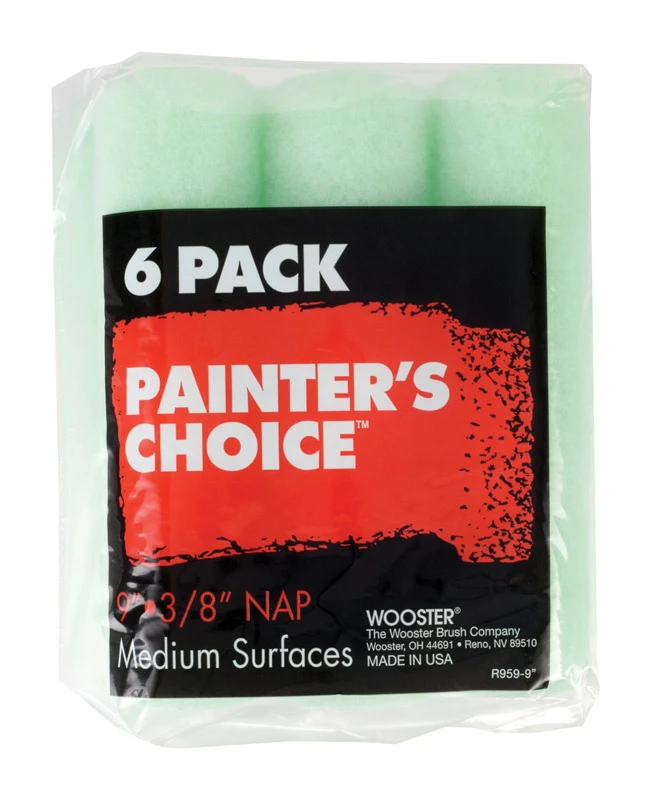 Wooster Painter's Choice Fabric 3/8 in. x 9 in. W Paint Roller Cover 6 pk