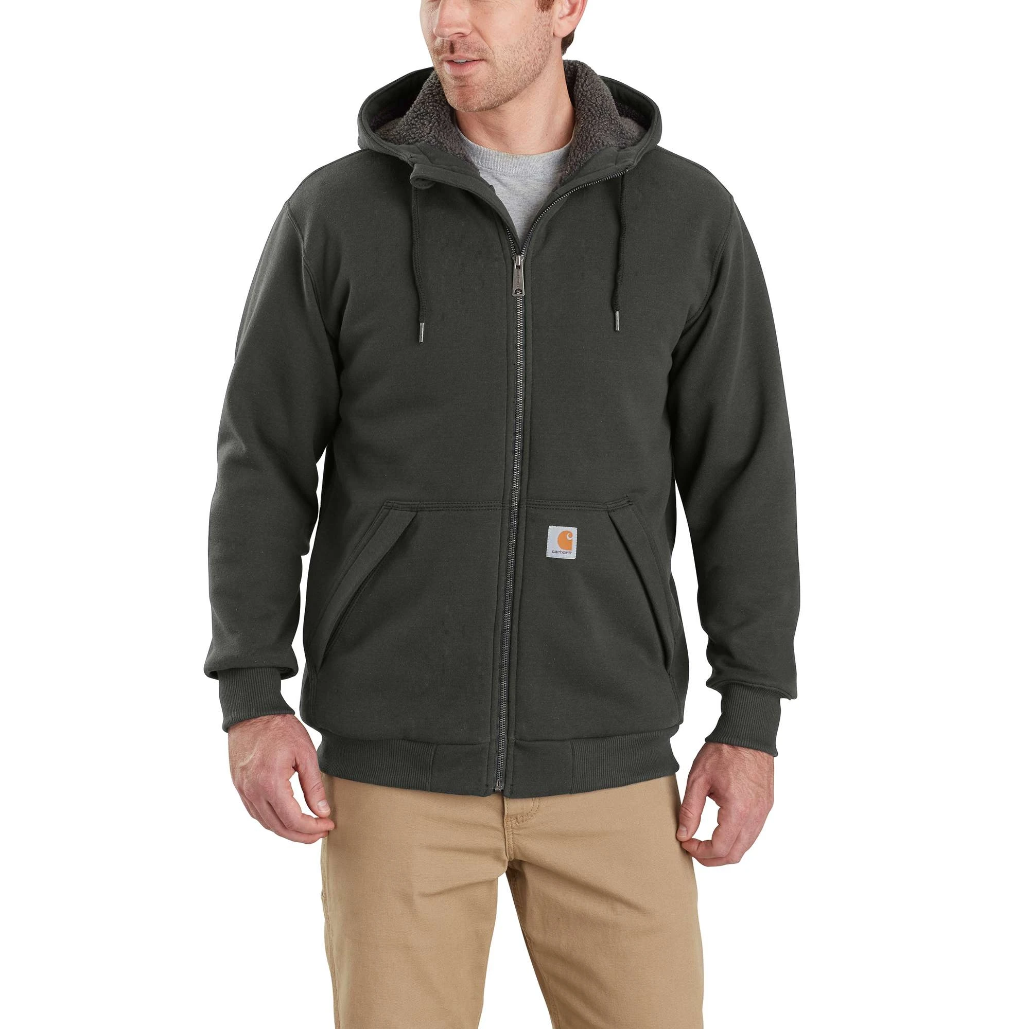 Rain Defender® Relaxed Fit Midweight Sherpa-Lined Full-Zip Sweatshirt