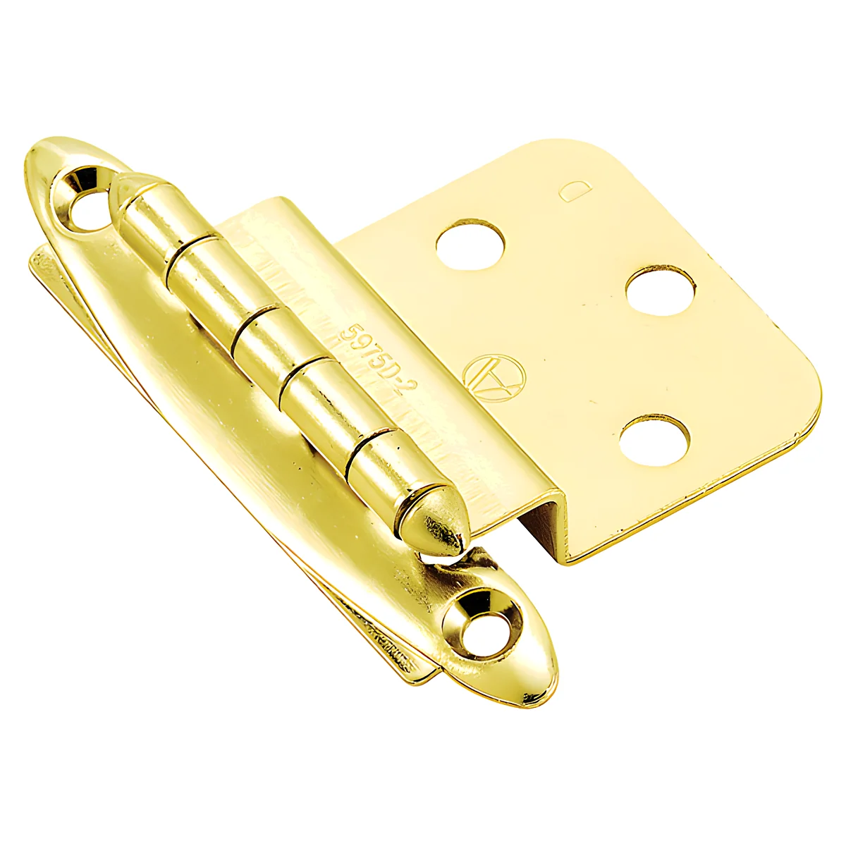 Amerock 2 in. W X 2-3/4 in. L Polished Brass Steel Cabinet Hinge 2 pk